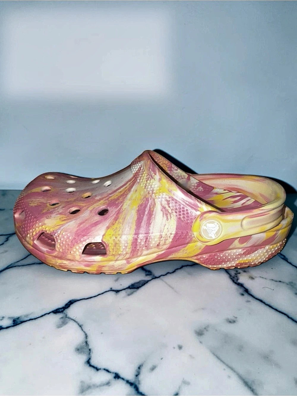 Crocs Classic Marbled Clogs in the "Daylily/Multi" or "Guava Multi"